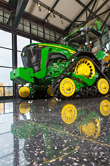 9RX tractor on the pavilion floor